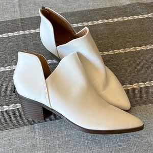 Indigo rd. pointed toe white boots - bride boots